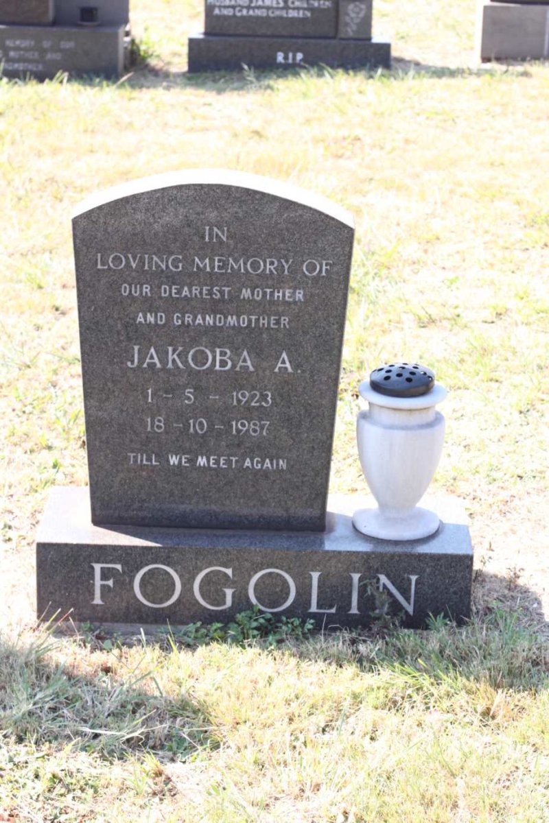 FOGOLIN Jakoba A. 1923-1987