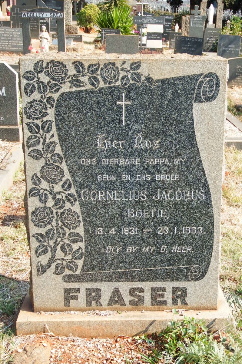 FRASER Cornelius Jacobus 1931-1963