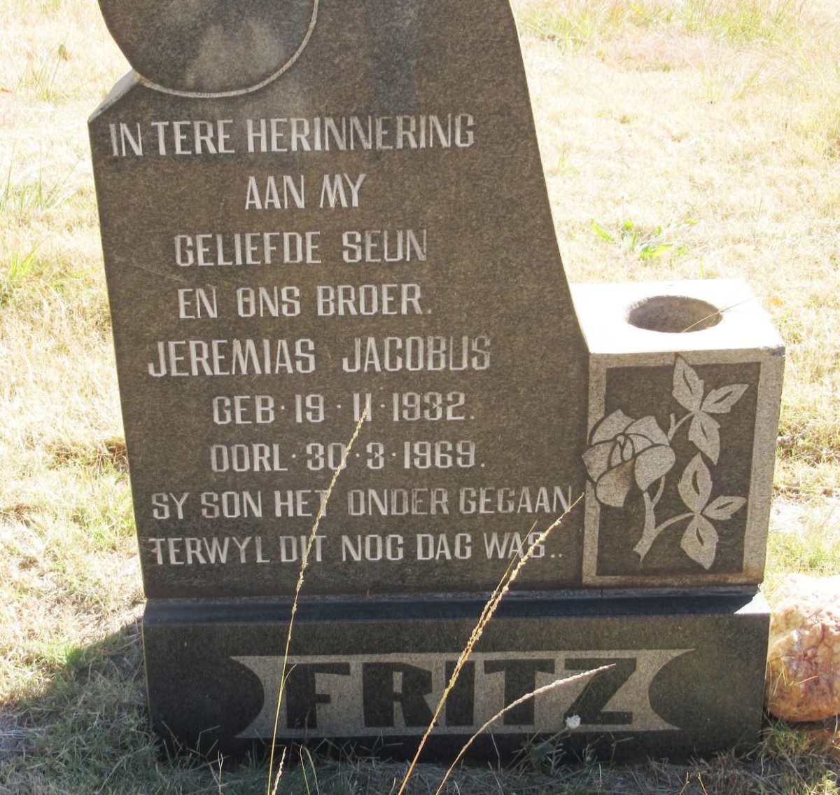 FRITZ Jeremias Jacobus 1932-1969