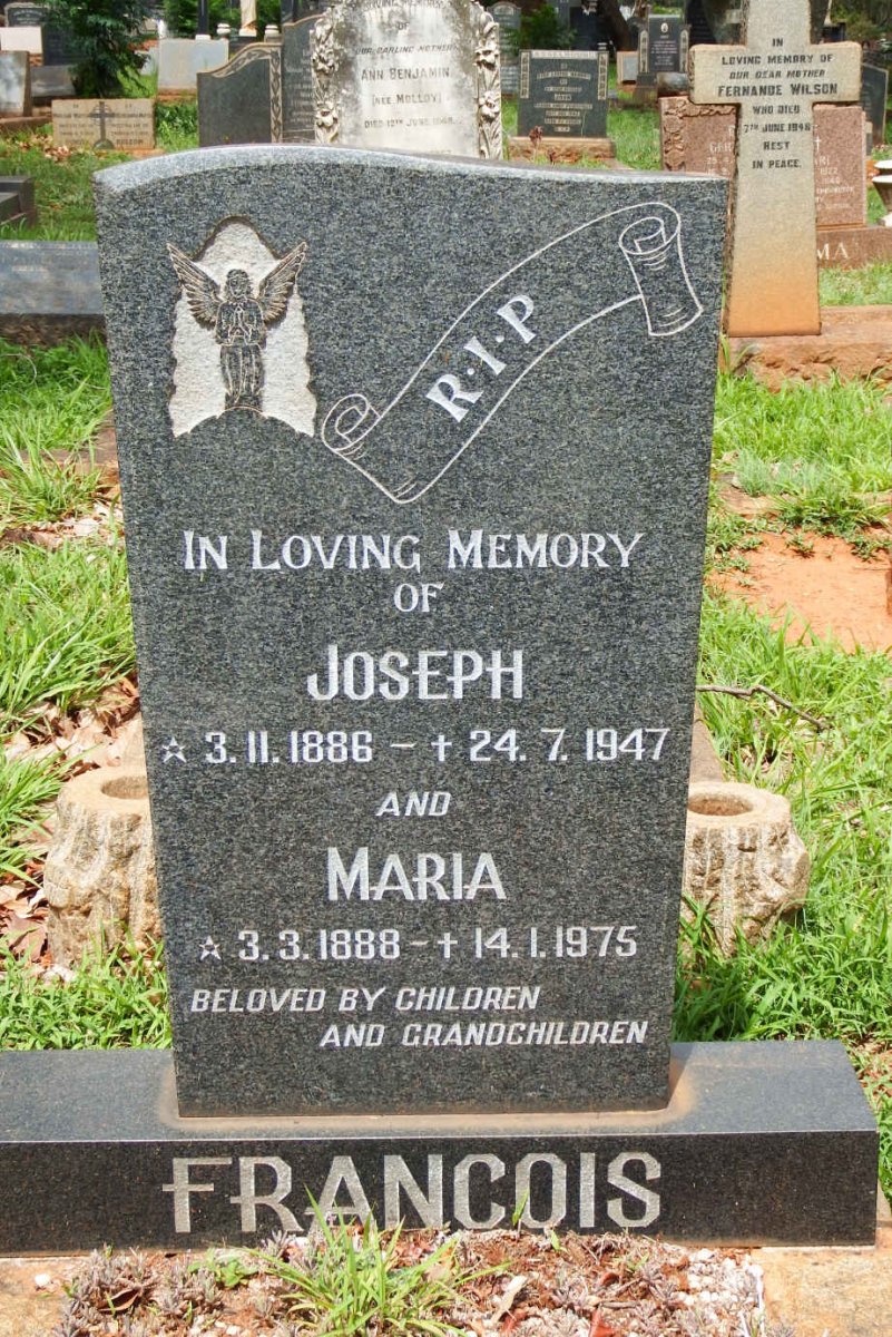 FRANCOIS Joseph 1886-1947 &amp; Maria 1888-1975