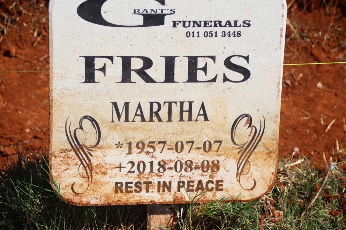 FRIES Martha 1957-2018