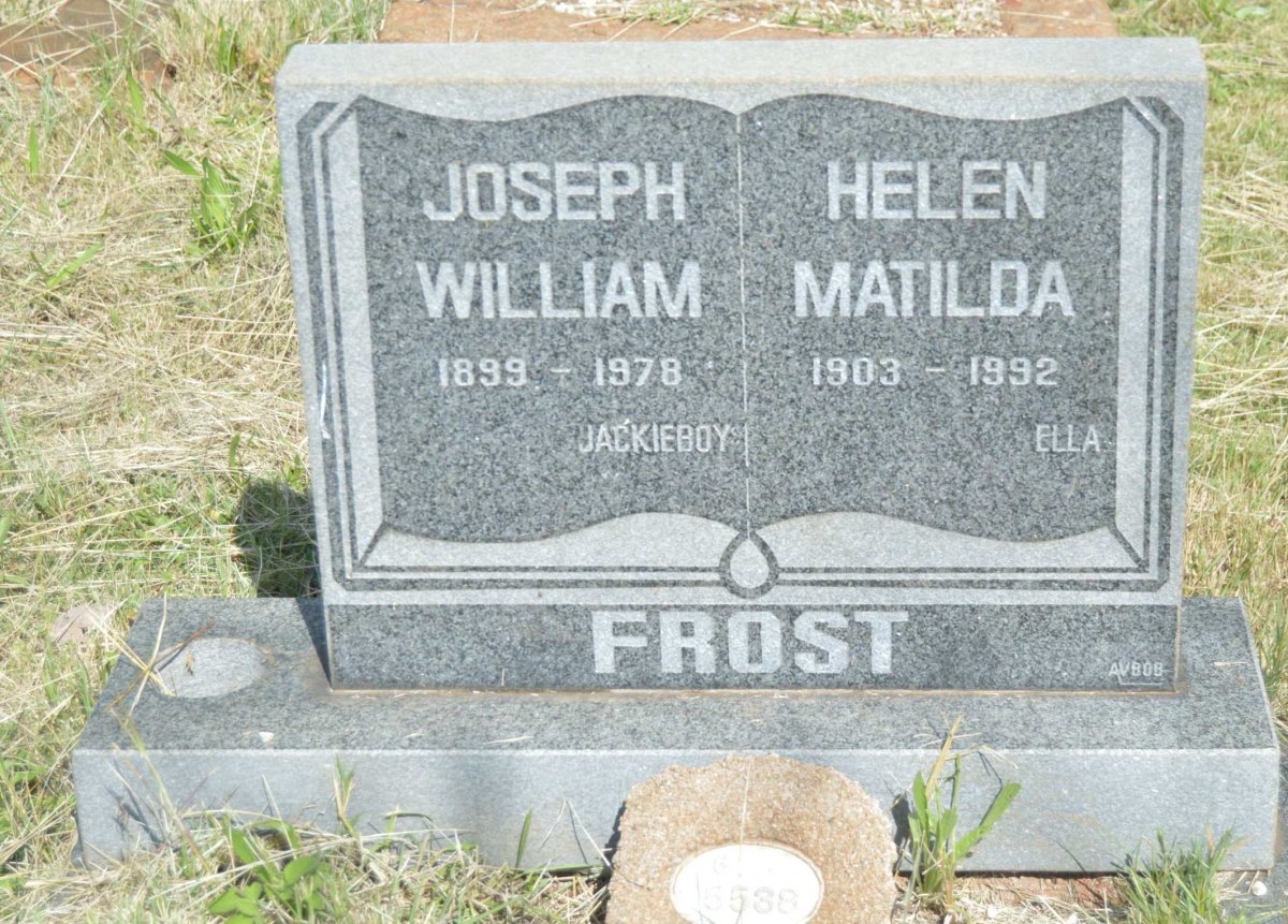 FROST Joseph William 1899-1978 &amp; Helen Matilda 1903-1992