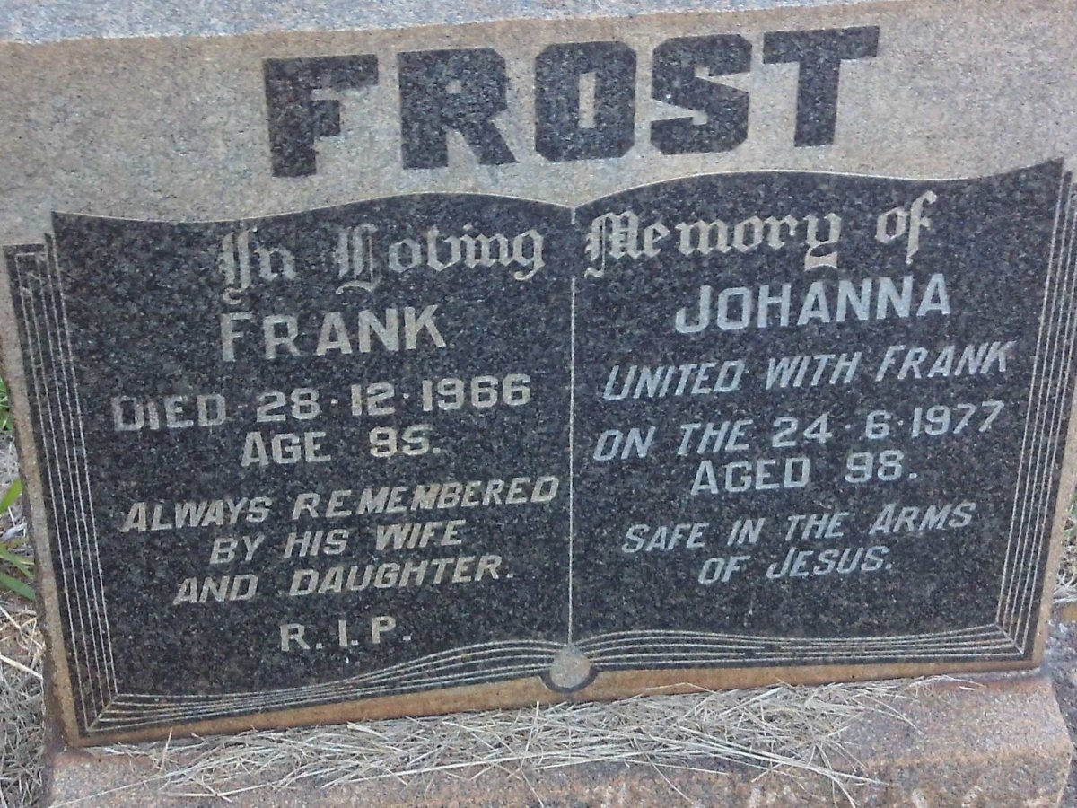 FROST Frank -1966 &amp; Johanna -1977