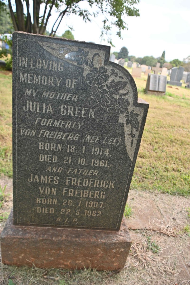FREIBERG James Frederick, von 1907-1962 &amp; Julia GREEN formerly VON FREIBERG nee LEE 1914-1961