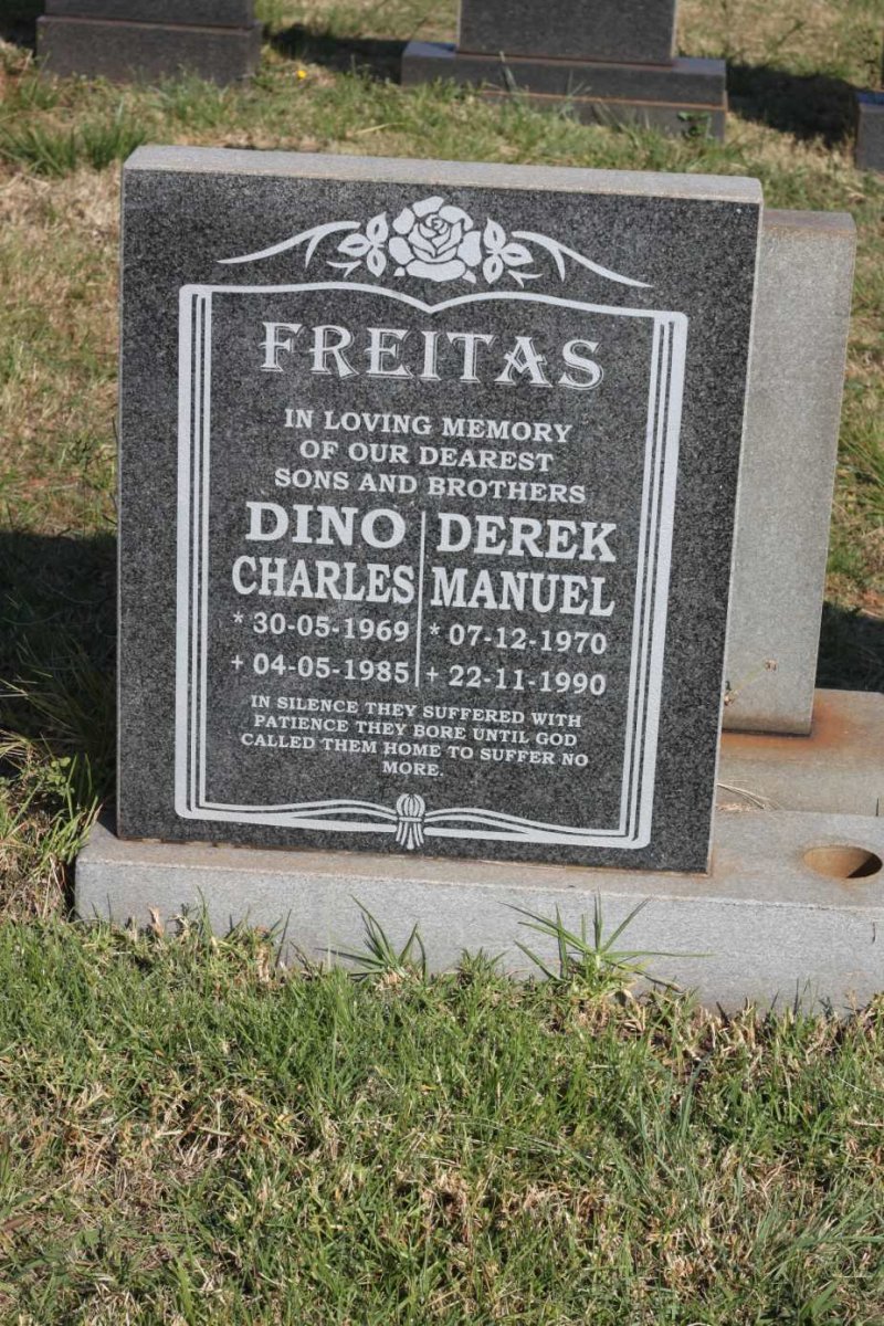 FREITAS Dino Charles 1969-1985 :: FREITAS Derek Manuel 1970-1990