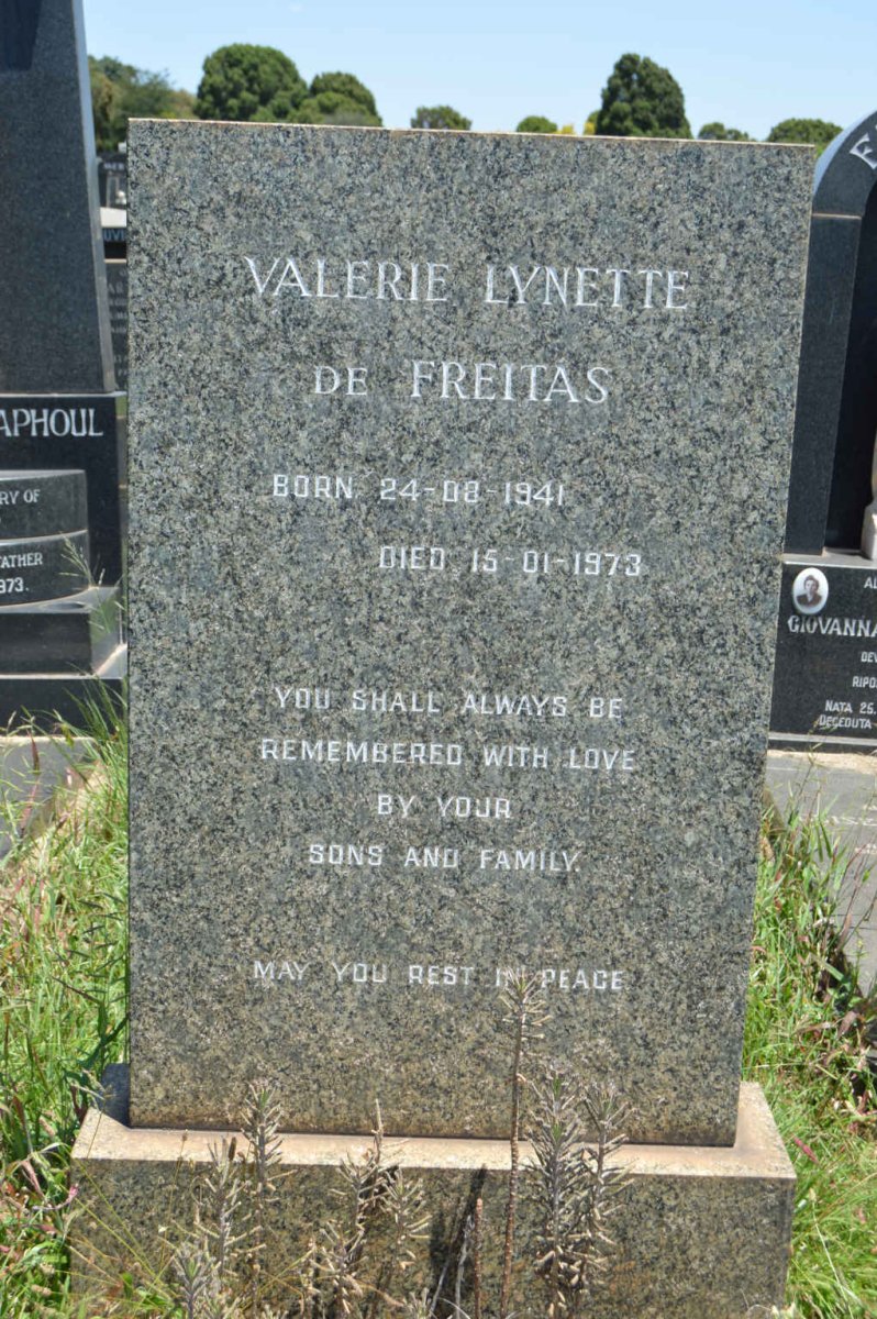 FREITAS Valerie Lynette, de 1941-1973