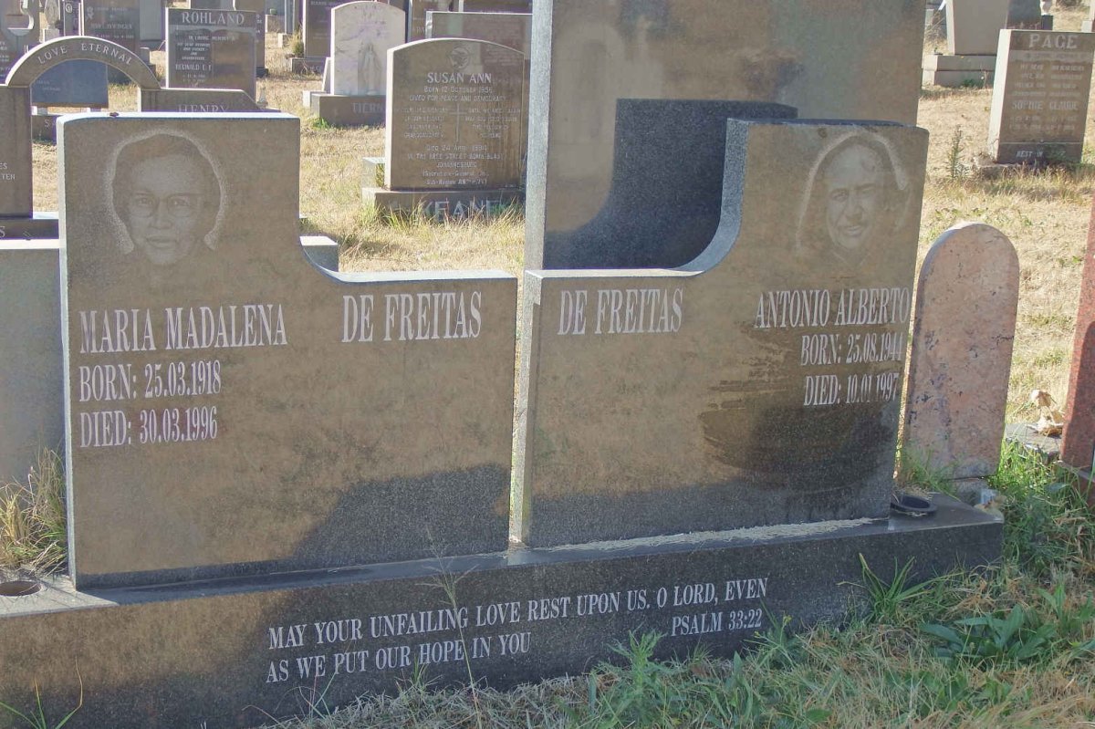 FREITAS Maria Madalena, de 1918-1996 :: DE FREITAS Antonio Alberto 1944-1997