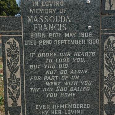 FRANCIS Massouda 1909-1990