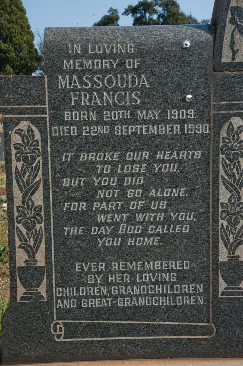 FRANCIS Massouda 1909-1990