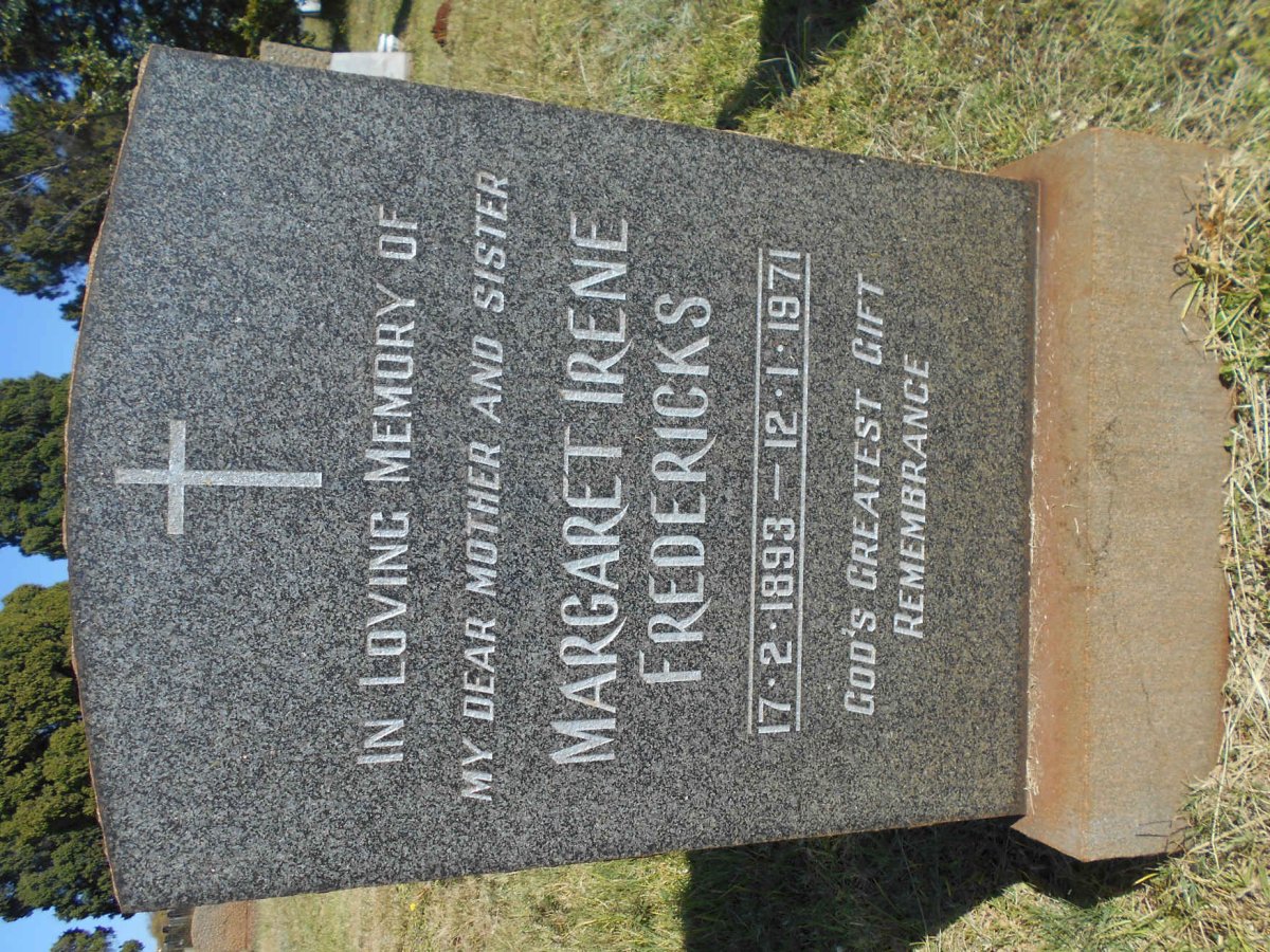 FREDERICKS Margaret Irene 1893-1971