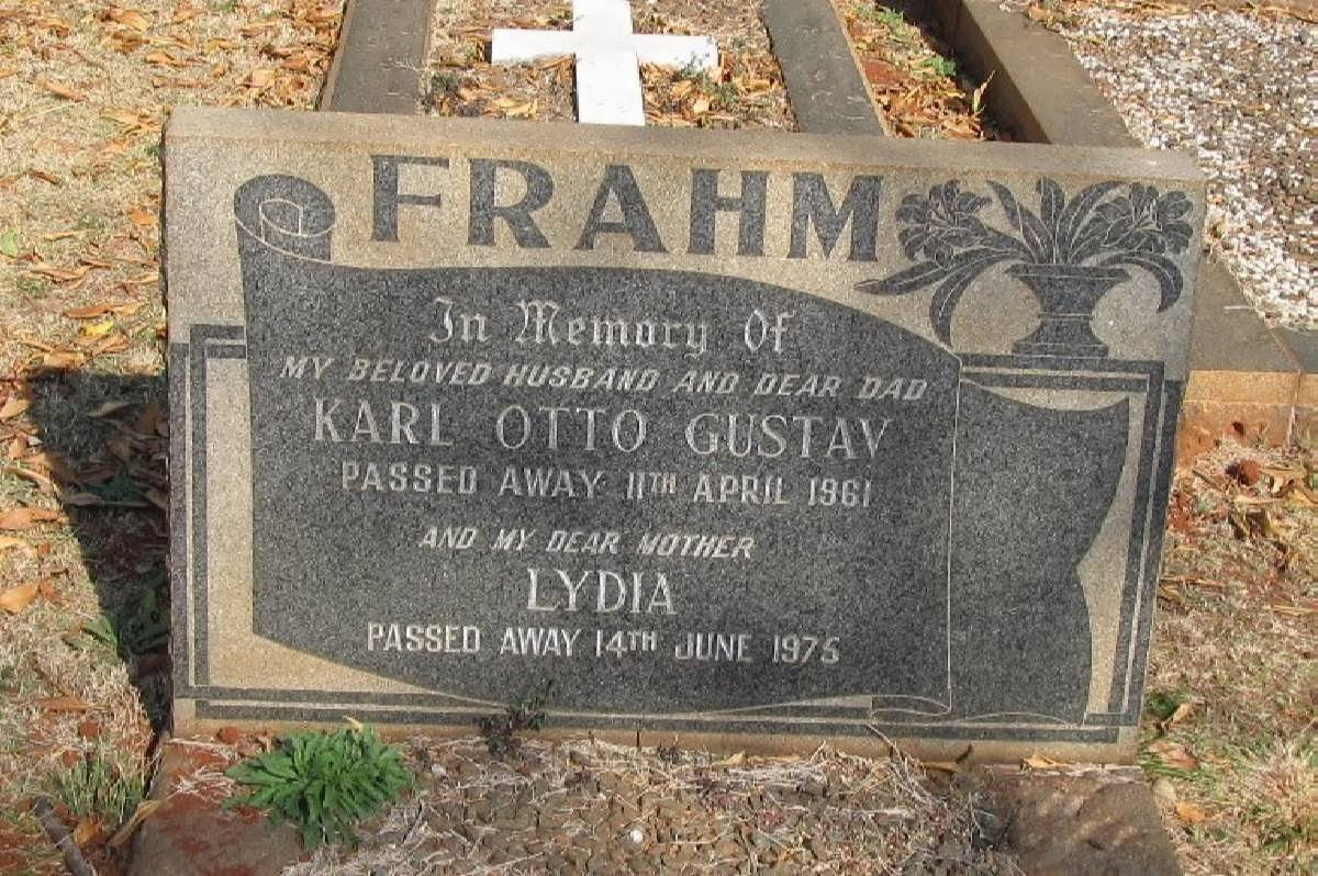 FRAHM Karl Otto Gustav -1961 &amp; Lydia -1975
