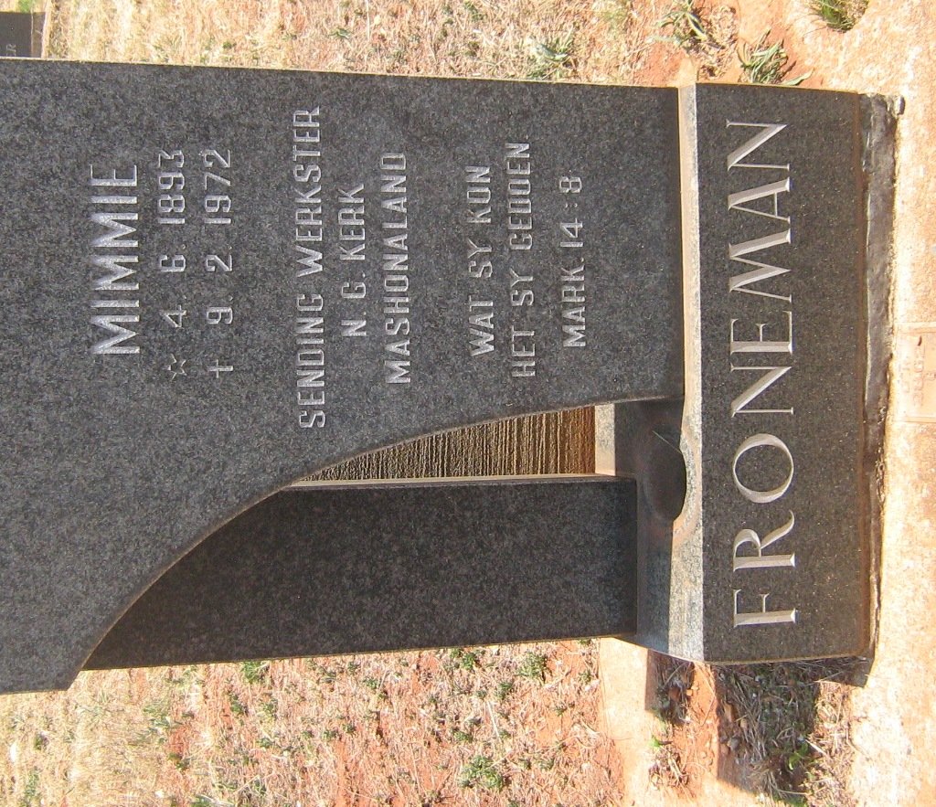 FRONEMAN Mimmie 1893-1972
