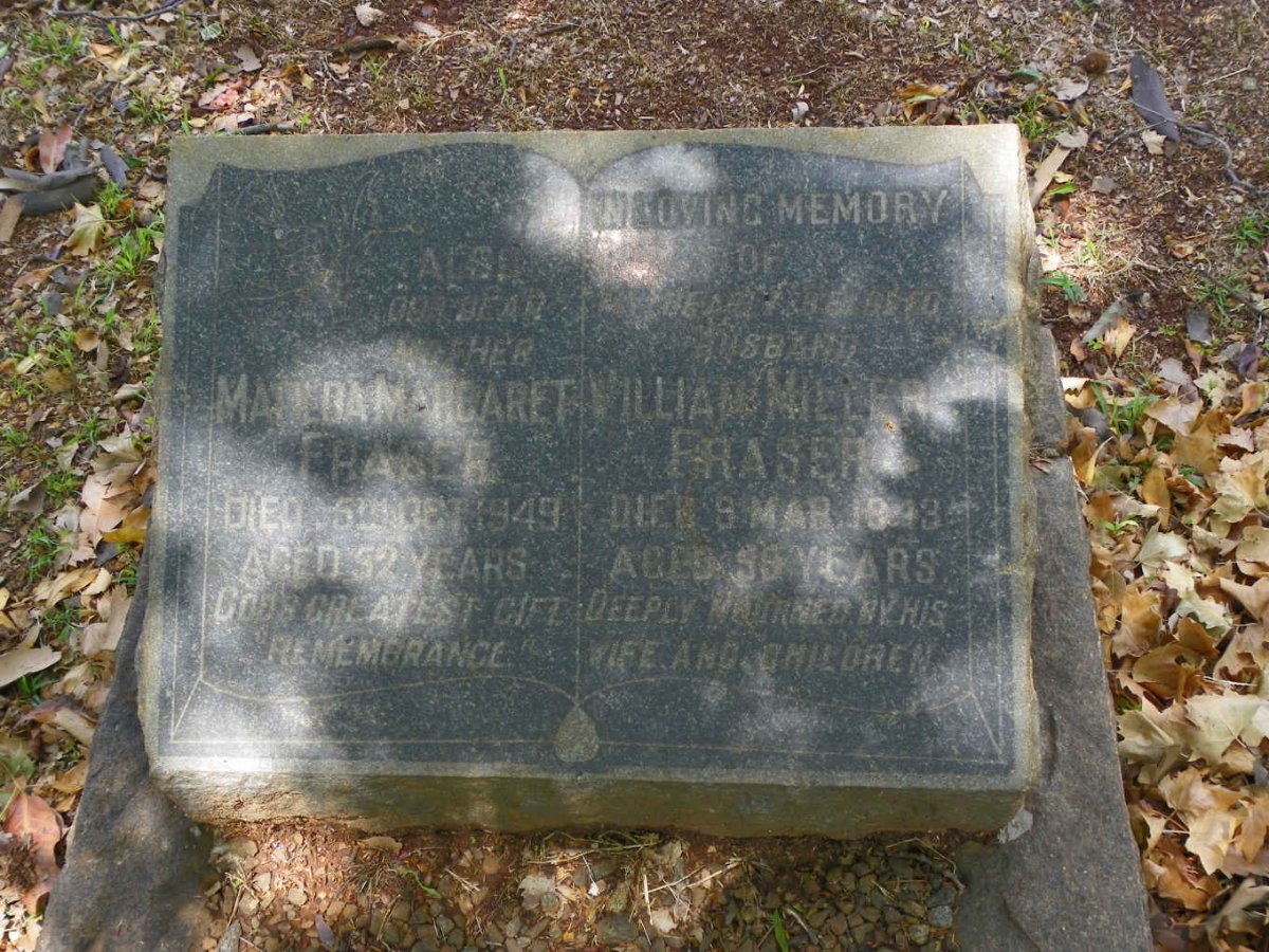 FRASER William Miller -1943 &amp; Matilda Margaret -1949