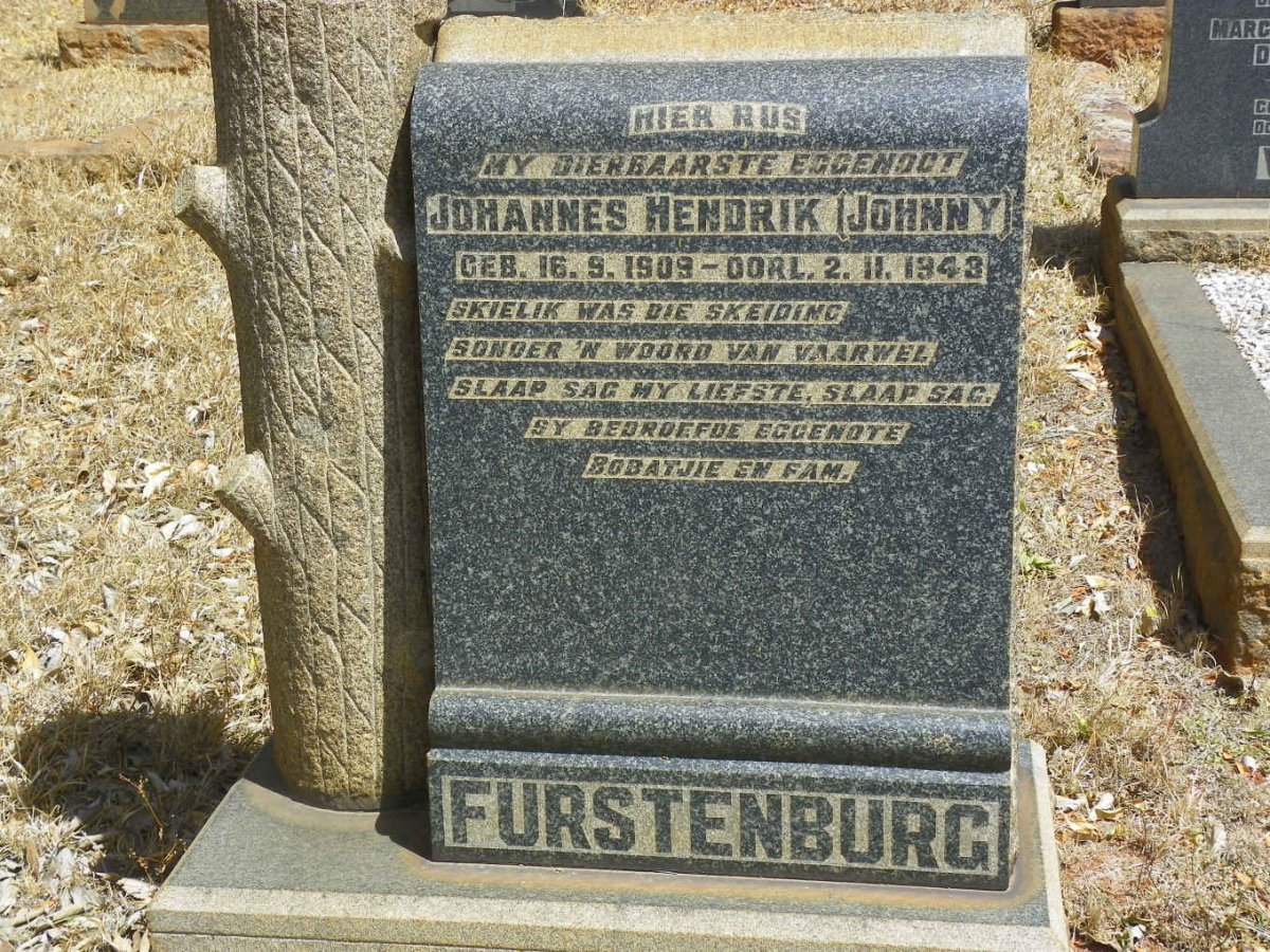 FURSTENBURG Johannes Hendrik 1909-1948