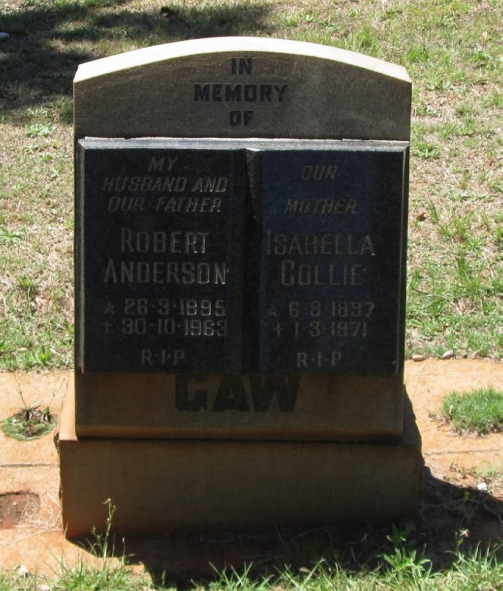 GAW Robert Anderson 1895-1963 &amp; Isabella Collie 1897-1971
