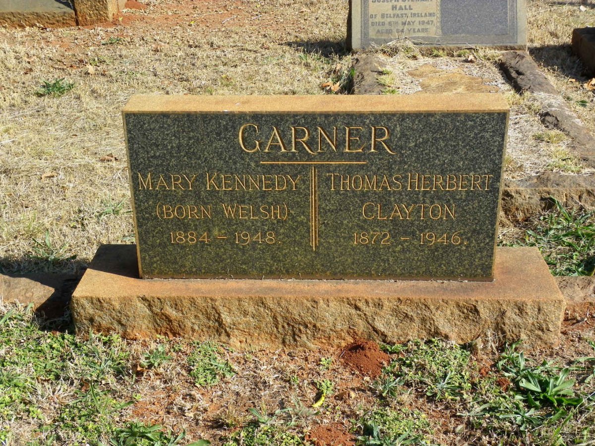 GARNER Thomas Herbert Clayton 1872-1946 &amp; Mary Kennedy WELSH 1884-1948