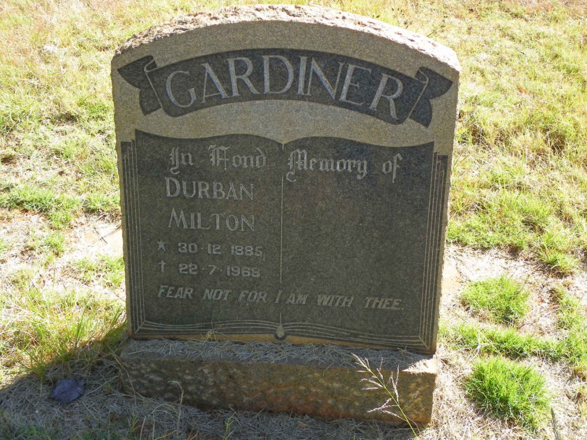 GARDINER Durban Milton 1885-1968