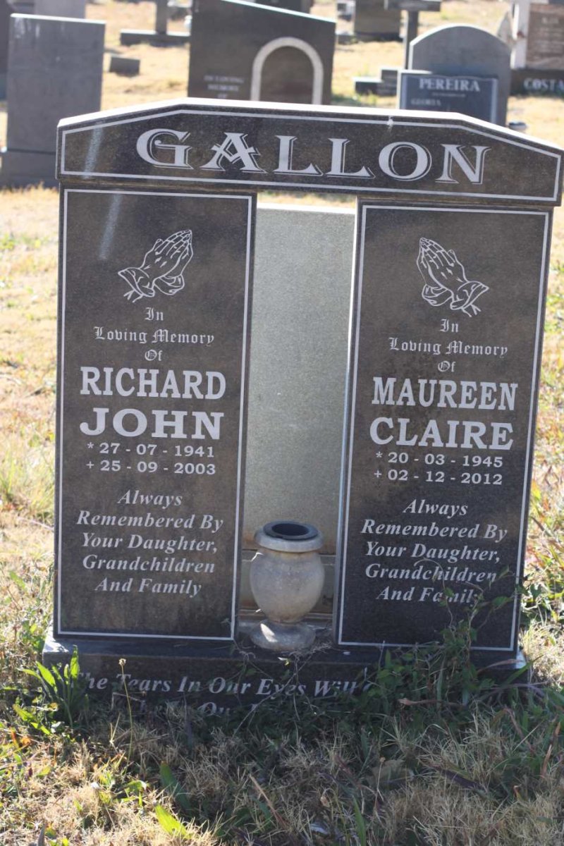 GALLON Richard John 1941-2003 &amp; Maureen Claire 1945-2012