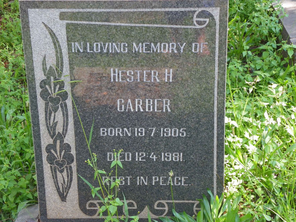 GARBER Hester H. 1905-1981