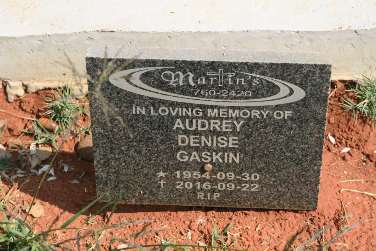 GASKIN Audrey Denise 1954-2016