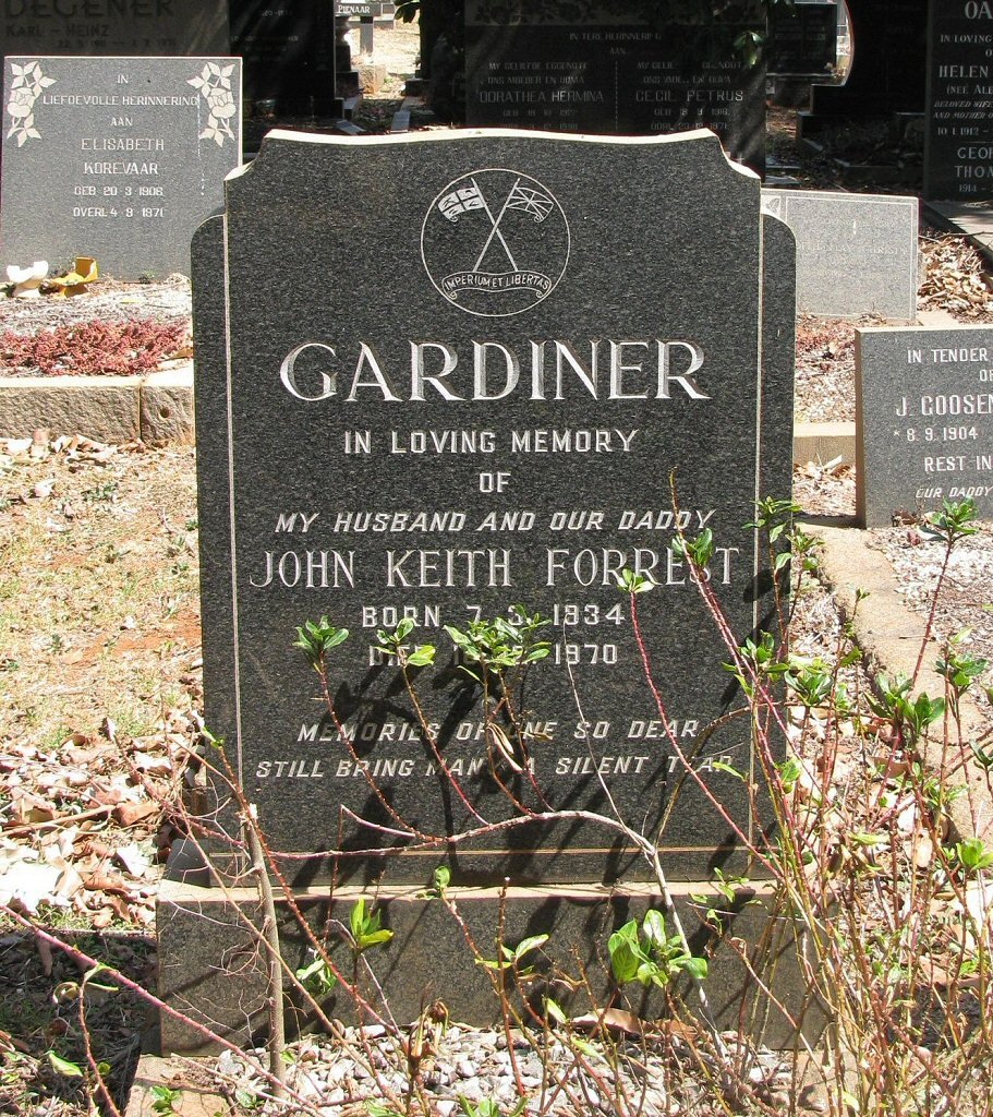 GARDINER John Keith Forrest 1934-1970