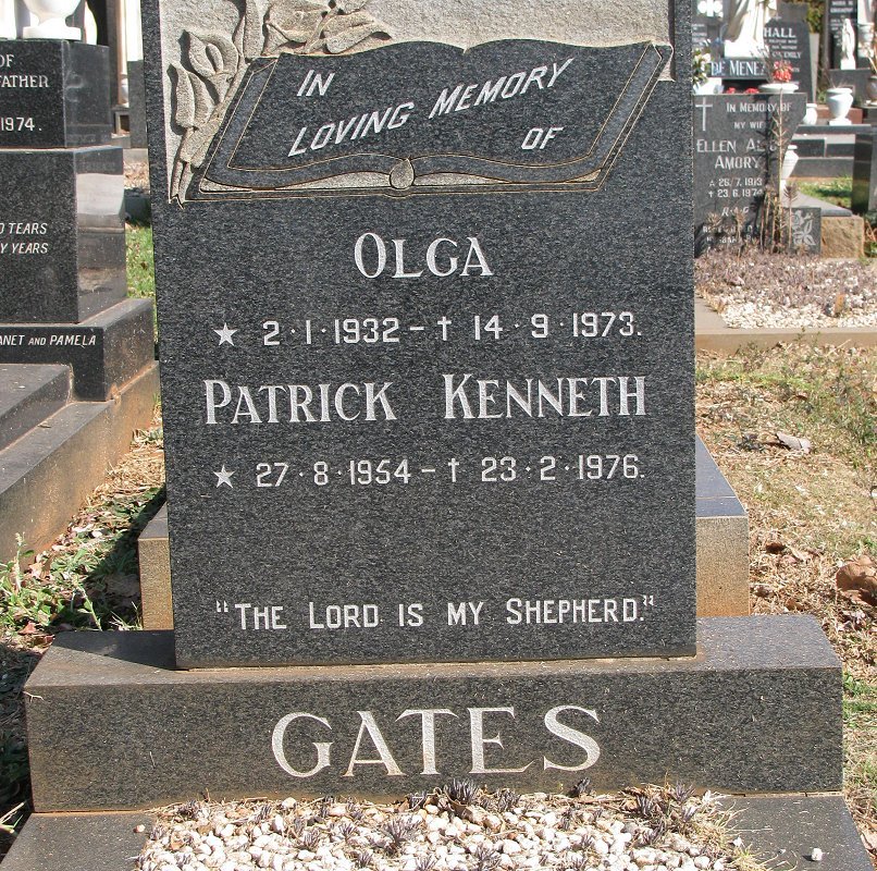 GATES Patrick Kenneth 1954-1976 :: GATES Olga 1932-1973