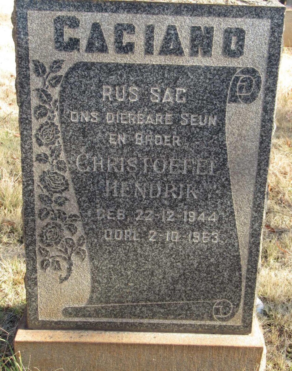 GAGIANO Christoffel Hendrik 1944-1963