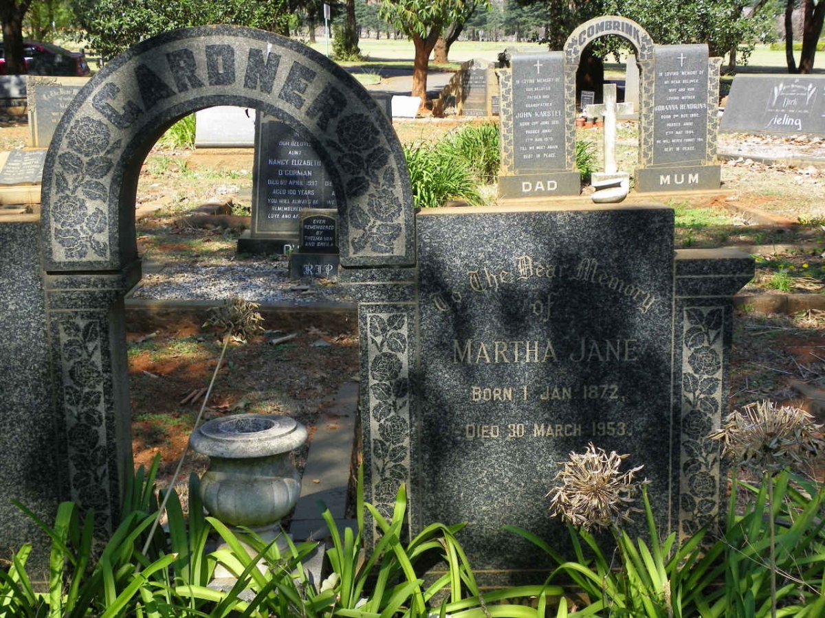 GARDNER Martha Jane 1872-1953