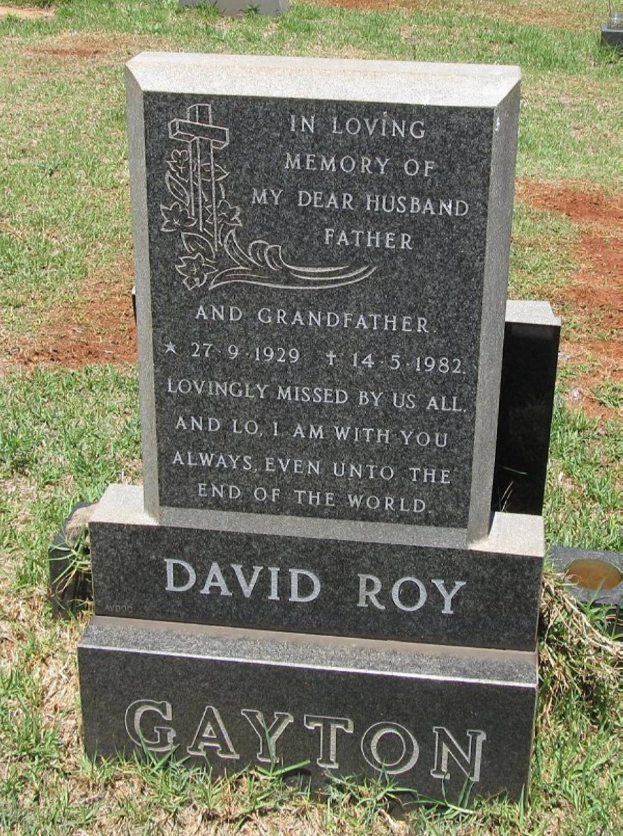 GAYTON David Roy 1929-1982