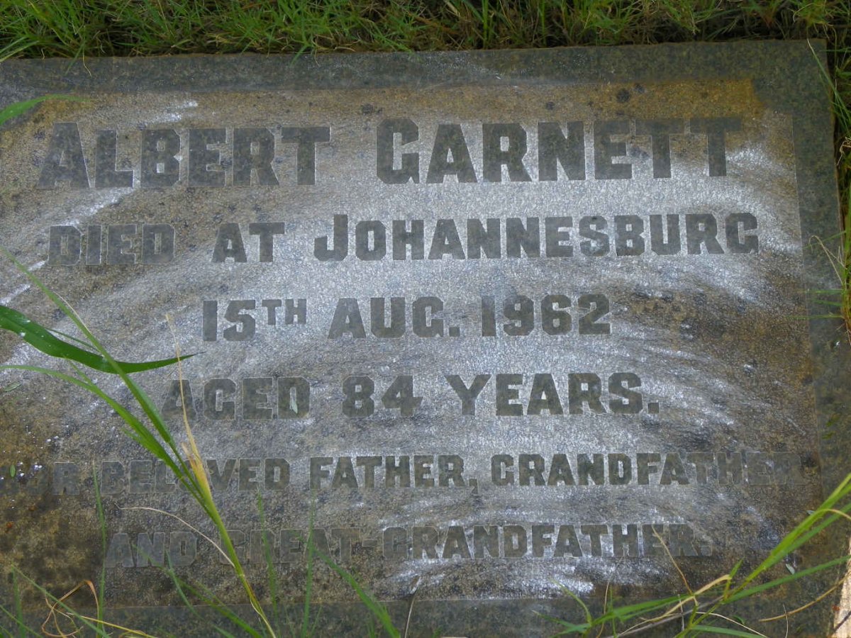 GARNETT Albert -1962 &amp; Winifred -1943 :: GARNETT Albert Alan -1918