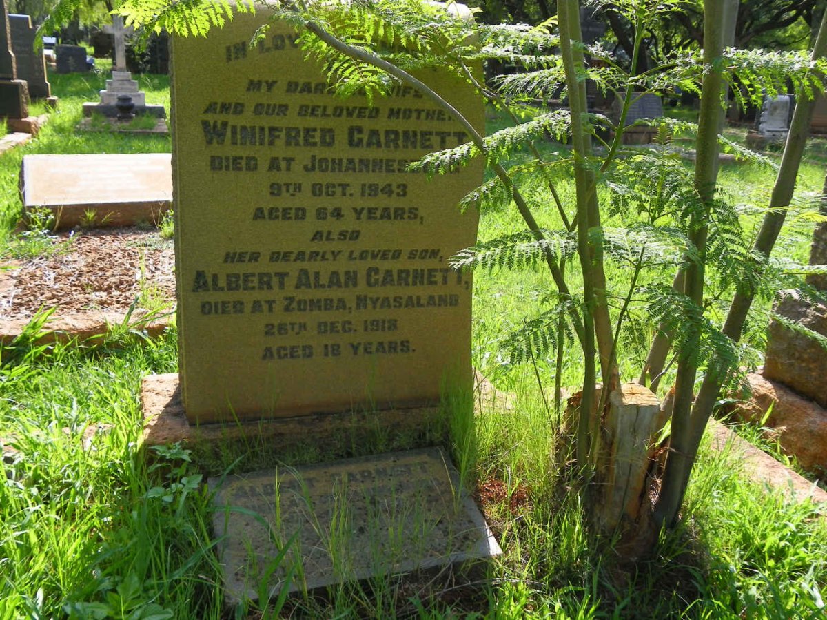 GARNETT Albert -1962 &amp; Winifred -1943 :: GARNETT Albert Alan -1918