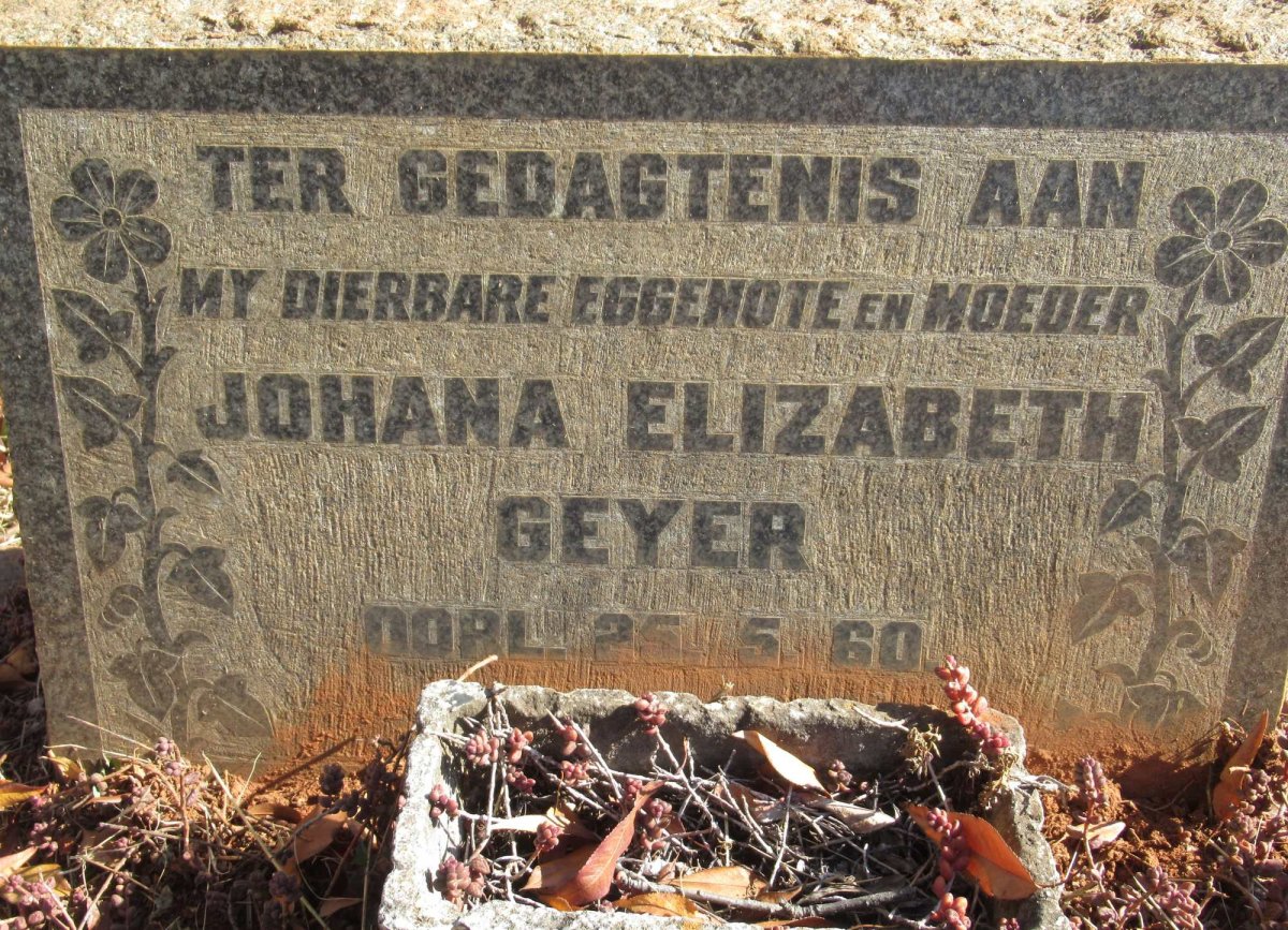 GEYER Johana Elizabeth -1960