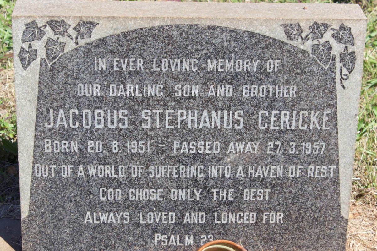 GERICKE Jacobus Stephanus 1951-1957