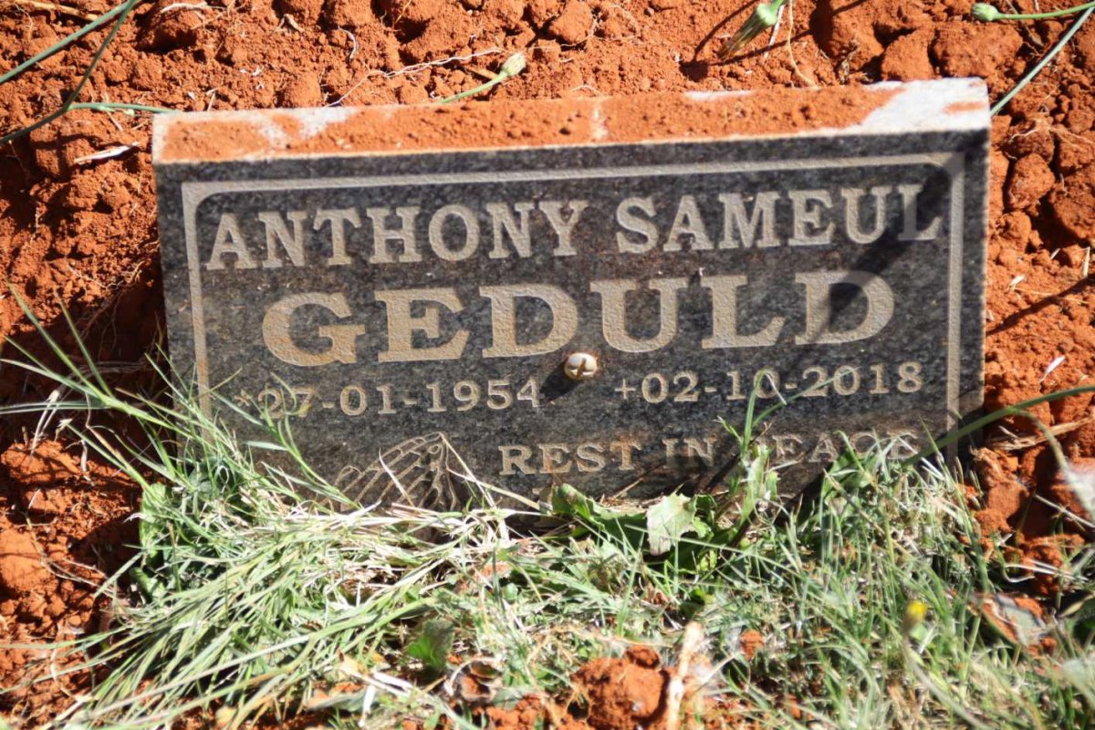GEDULD Anthony Sameul 1954-2018