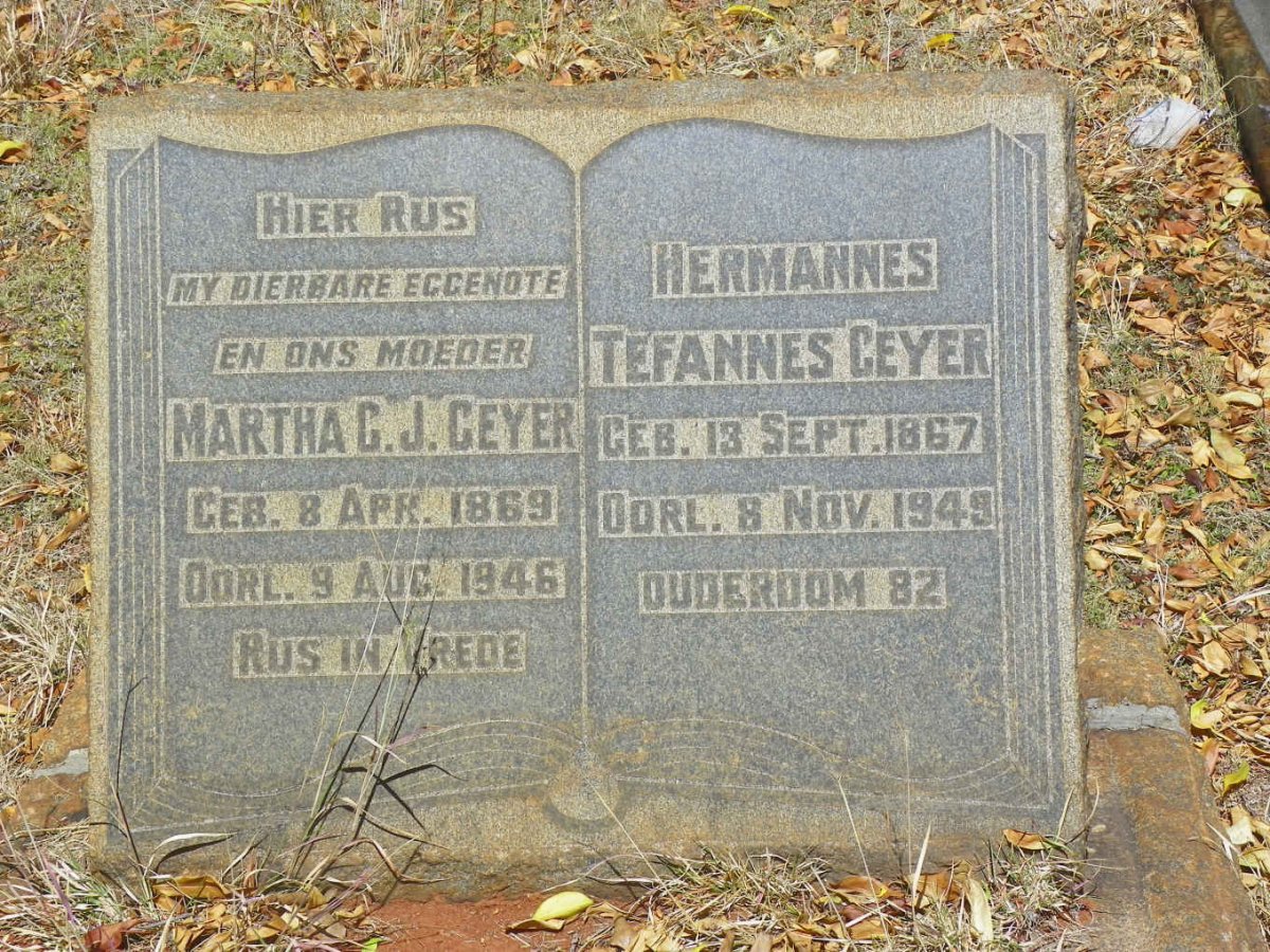 GEYER Hermannes Tefannes 1867-1949 &amp; Martha G.J. 1869-1946