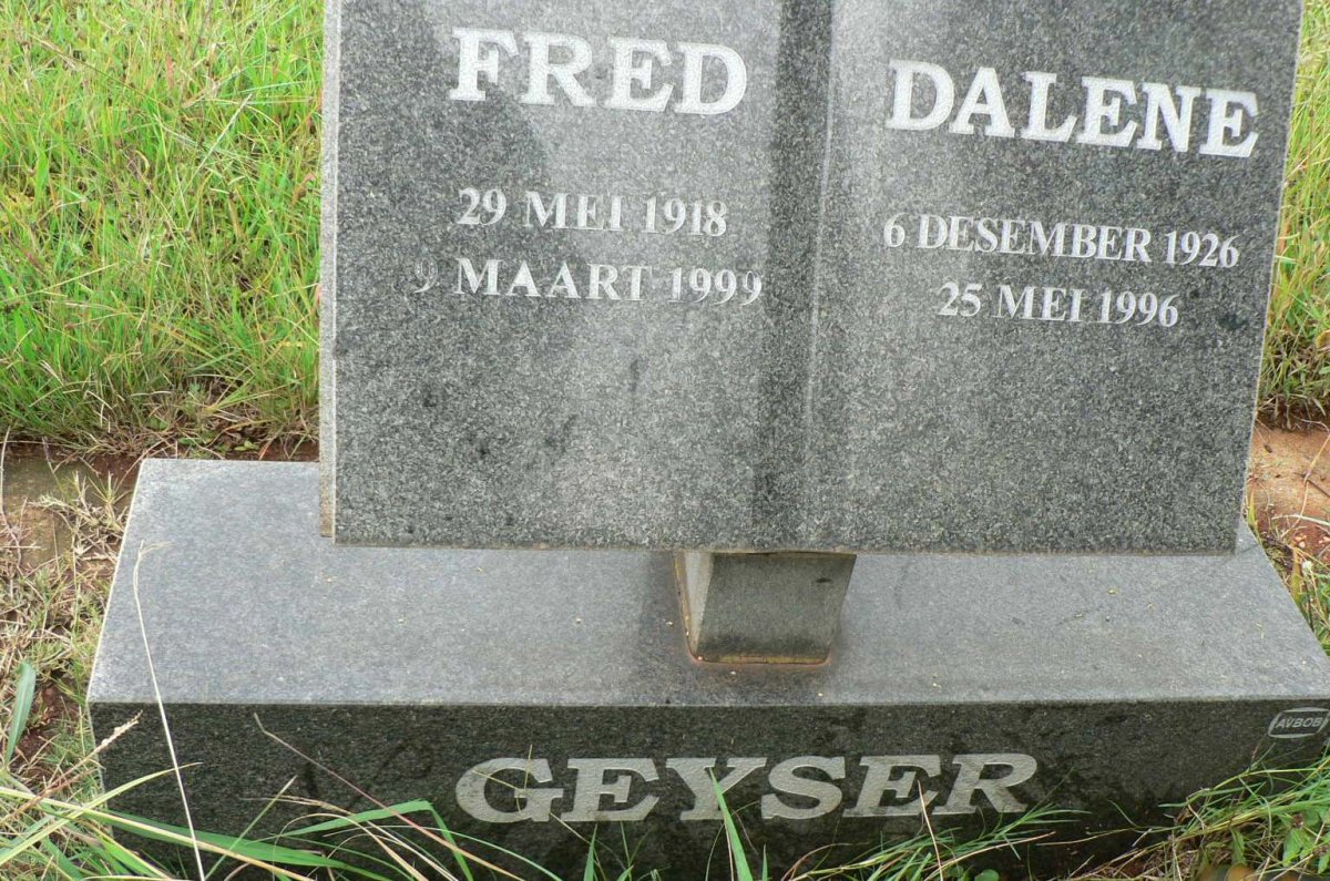 GEYSER Fred 1918-1999 &amp; Dalene 1926-1996
