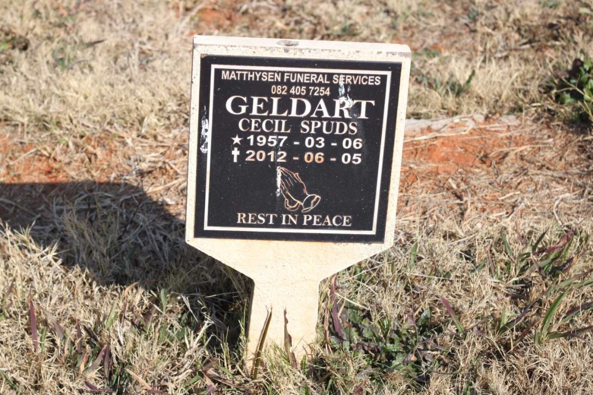 GELDART Cecil Spuds 1957-2012