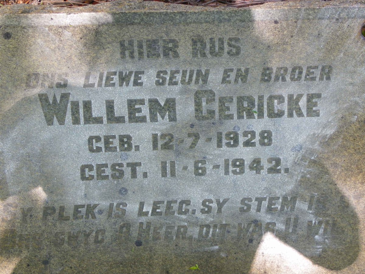GERICKE Willem 1928-1942