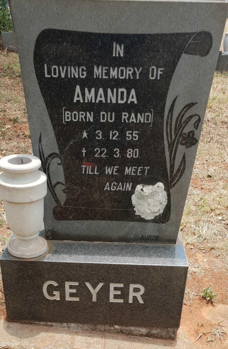 GEYER Amanda nee DU RAND 1955-1980