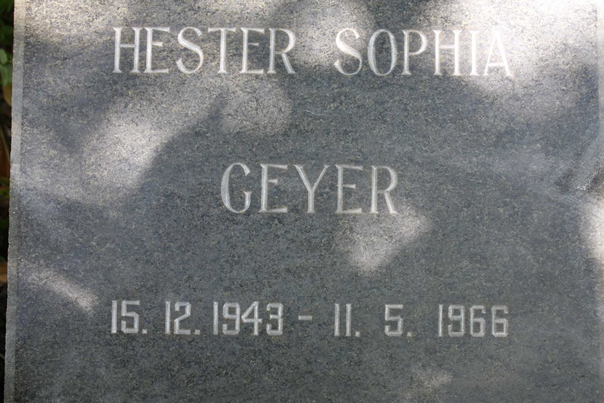GEYER Hester Sophia 1943-1966