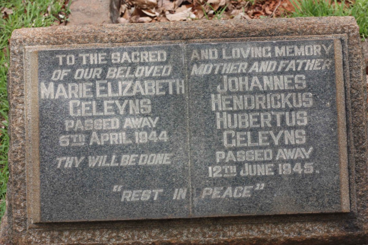 GELEYNS Johannes Hendrickus Hubertus -1945 &amp; Marie Elizabeth -1944