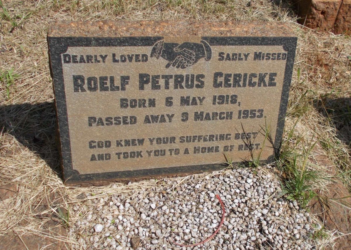 GERICKE Roelf Petrus 1918-1953