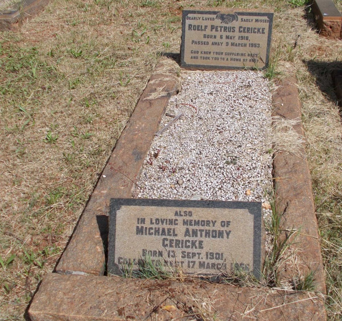 GERICKE Michael Anthony 1901-1956 :: GERICKE Roelf Petrus 1918-1953