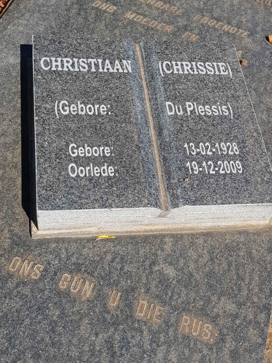 GERMISHUIZEN Aletta Adriana nee DU PLESSIS 1907-1959 :: GERMISHUIZEN Christiaan nee DU PLESSIS 1928-2009