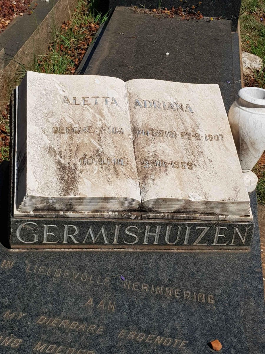 GERMISHUIZEN Aletta Adriana nee DU PLESSIS 1907-1959 :: GERMISHUIZEN Christiaan nee DU PLESSIS 1928-2009