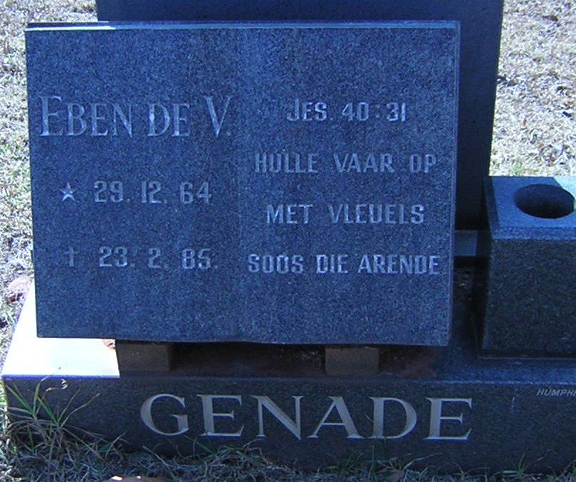 GENADE Eben de V. 1964-1985