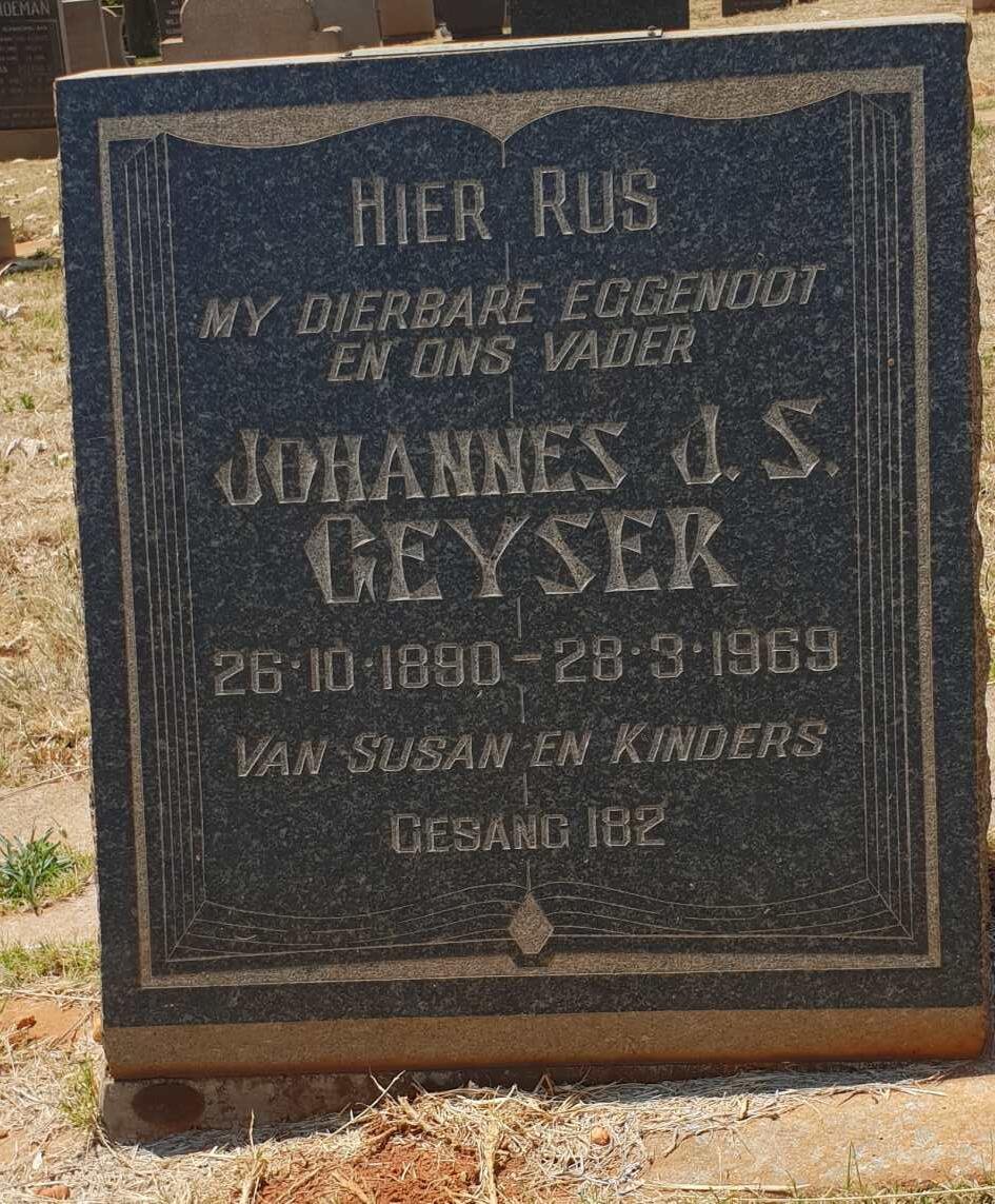 GEYSER Johannes J.S. 1890-1969