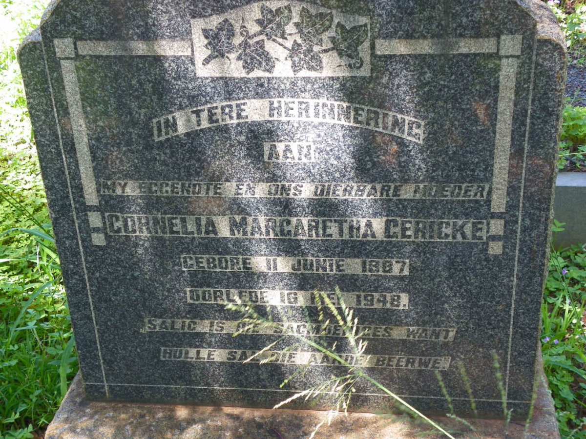 GERICKE Cornelia Margaretha 1887-1948