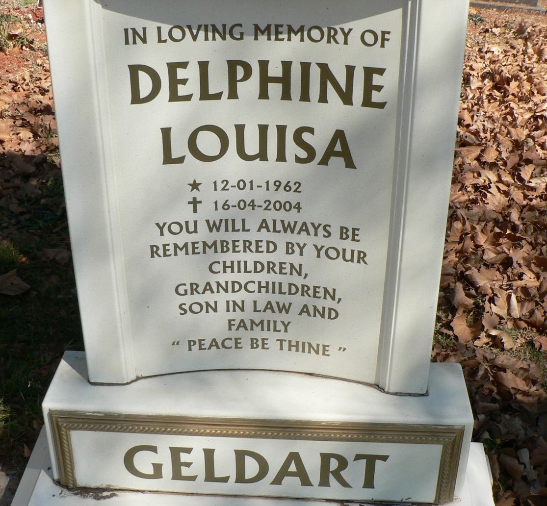 GELDART Delphine Louisa 1962-2004