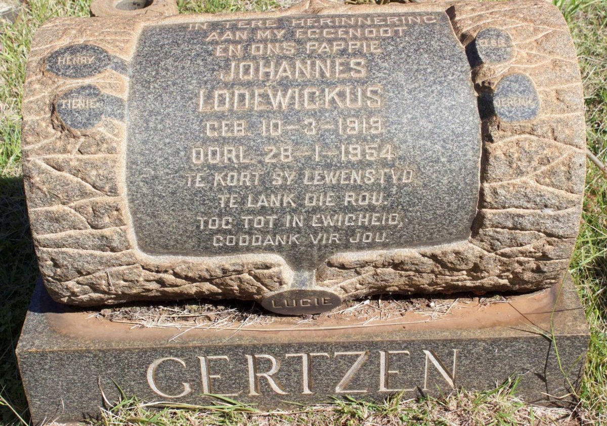 GERTZEN Johannes Lodewickus 1919-1954